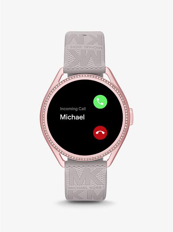 Michael Kors Access Gen 5E MKGO Pink-Tone and Logo Rubber Smartwatch商品第6张图片规格展示