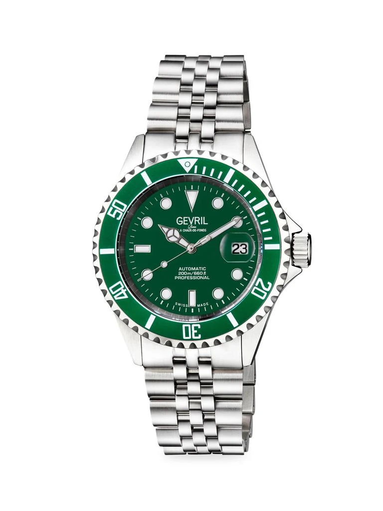 商品Gevril|Wall Street 43MM Stainless Steel Bracelet Watch,价格¥7100,第1张图片