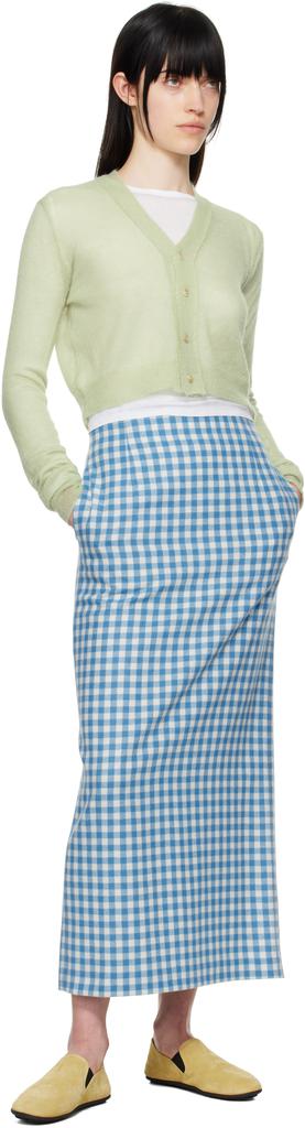 【美品】AURALEE AIRY SMOOTH CASHMERE SKIRT AURALEE Blue & White Airy Smooth Cashmere Maxi Skirt - Dresses