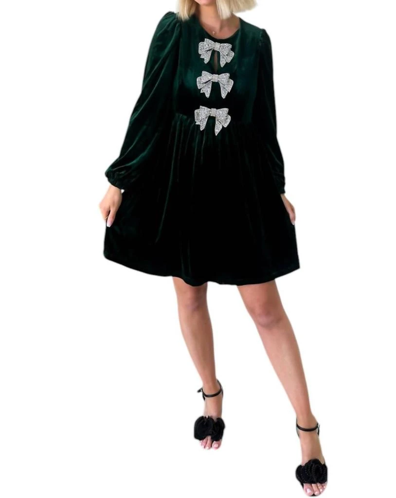 商品Sugarlips|Sugarlips - Razzle Dazzle Velvet Bow Dress,价格¥459,第1张图片