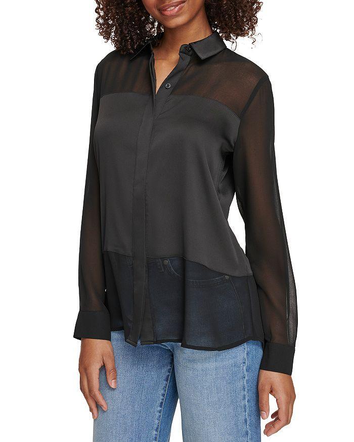 商品Karl Lagerfeld Paris|Mixed Media Blouse,价格¥470,第4张图片详细描述