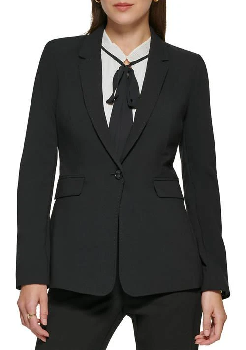 商品DKNY|Womens Long Sleeve 1 Button Notch Collar Jacket,价格¥686,第1张图片