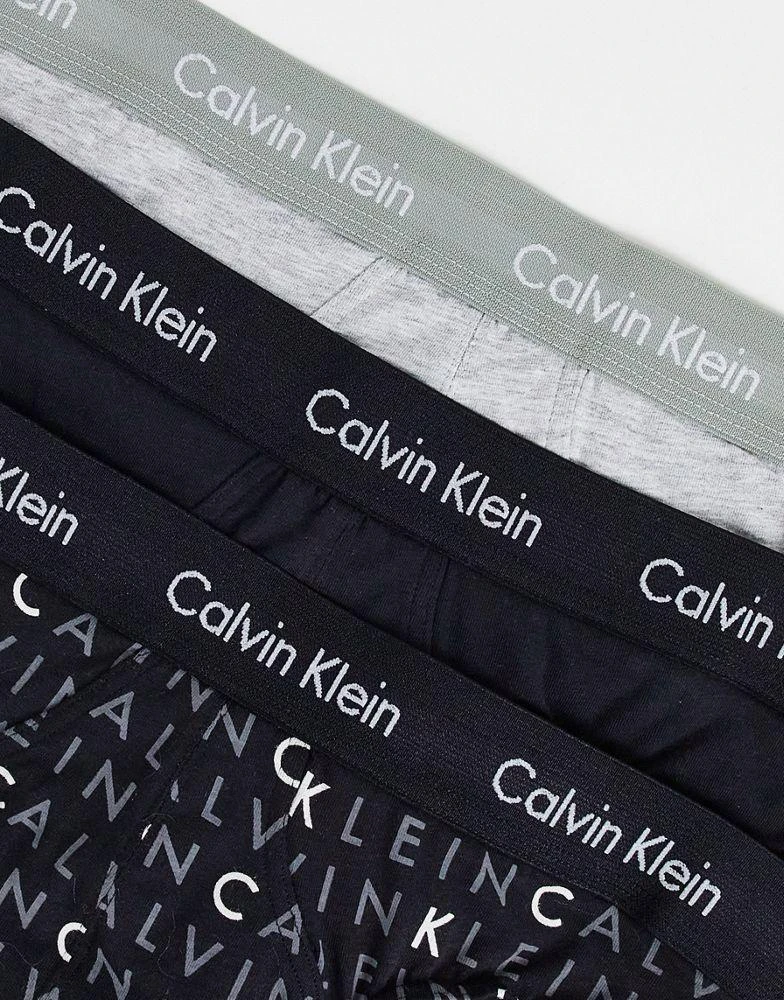 商品Calvin Klein|Calvin Klein 3 pack hipster briefs with logo waistband in multi logo print,价格¥347,第3张图片详细描述