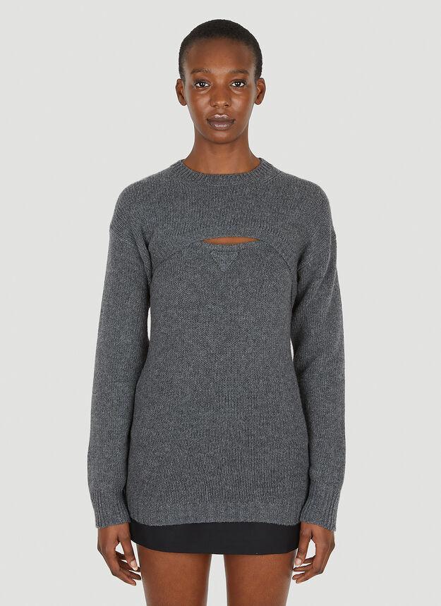 商品Prada|Detachable Shrug Camisole Sweater in Grey,价格¥20164,第1张图片