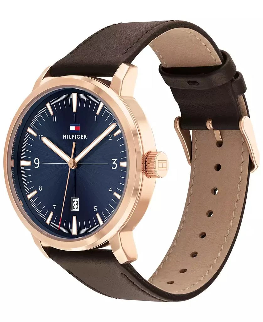 商品Tommy Hilfiger|Men's Brown Leather Strap Watch 44mm,价格¥546,第2张图片详细描述