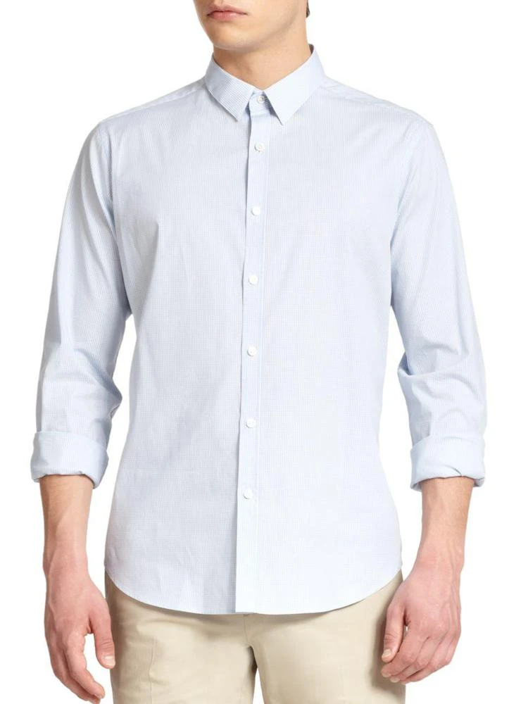 商品Theory|Zack Keyport Micro Gingham Button-Down Shirt,价格¥435,第1张图片