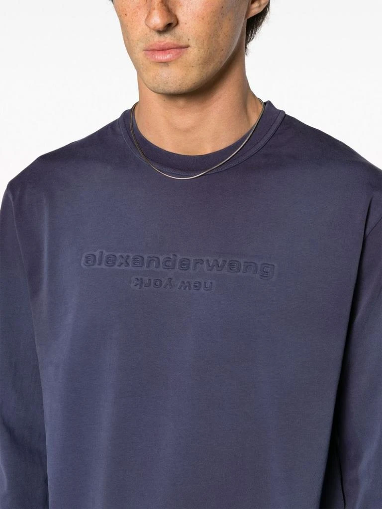 商品Alexander Wang|ALEXANDER WANG WOMEN BI-COLOR LONG SLEEVE TEE WITH EMBOSSED LOGO,价格¥1016,第5张图片详细描述