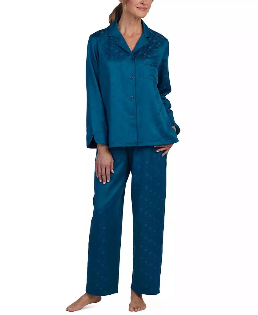 商品Miss Elaine|Women's 2-Pc. Notched-Collar Pajamas Set,价格¥235,第1张图片