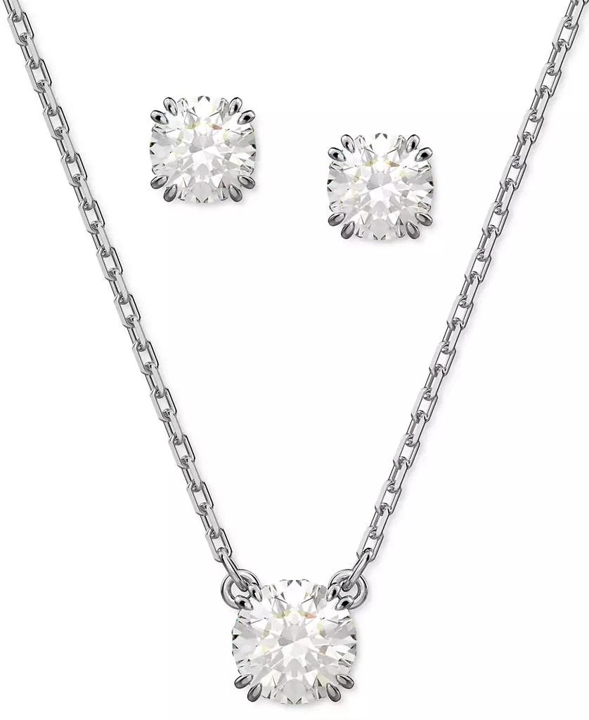 商品Swarovski|Silver-Tone 2-Pc. Set Crystal Earrings and Necklace, 14-7/8" + 2" extender,价格¥1443,第1张图片