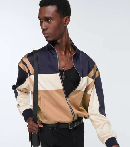 商品Yves Saint Laurent|Teddy绉纱缎布束腰夹克,价格¥27855,第5张图片详细描述