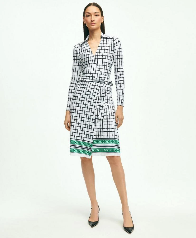 商品Brooks Brothers|Trellis Print Wrap Dress,价格¥846,第1张图片