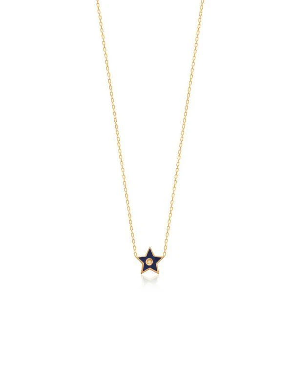 商品Gabi Rielle|22K Gold Vermeil, Enamel & Cubic Zirconia Star Pendant Necklace,价格¥435,第1张图片