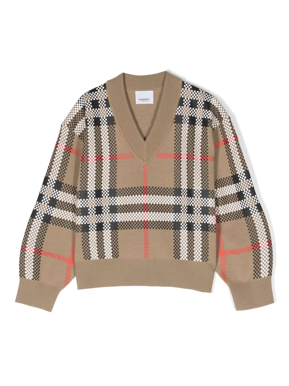 商品Burberry|Burberry 女童针织毛衣 8068391HOLLYA7028 浅棕色,价格¥2478,第1张图片