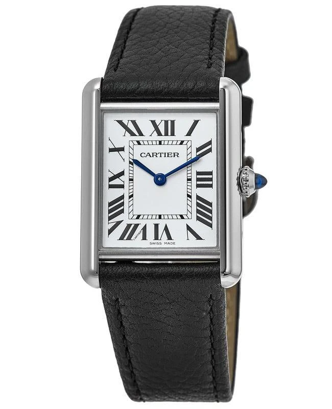 商品Cartier|Cartier Tank Must Large Silver Dial Leather Strap Women's Watch WSTA0041,价格¥25524,第1张图片