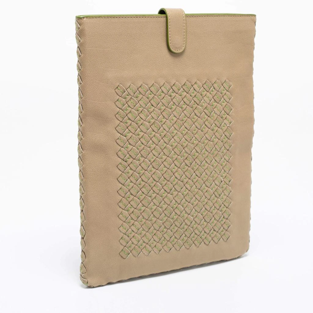 商品[二手商品] Bottega Veneta|Bottega Veneta Beige/Green Intrecciato Leather iPad Case,价格¥2012,第2张图片详细描述