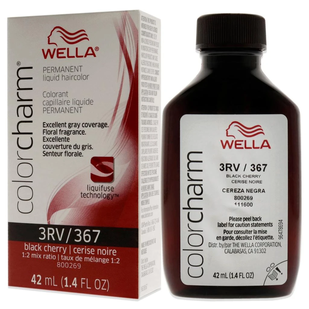 商品Wella|Color Charm Permanent Liquid Haircolor - 367 3RV Black Cherry by  for Unisex - 1.4 oz Hair Color,价格¥131,第1张图片详细描述