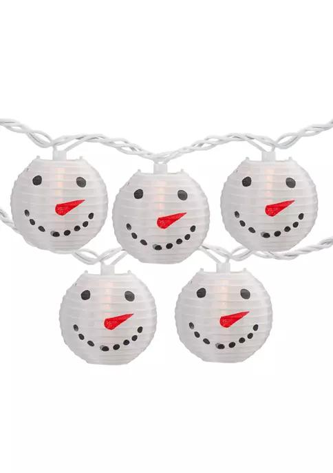 10-Count White Snowman Paper Lantern Christmas Lights 8.5ft White Wire商品第1张图片规格展示