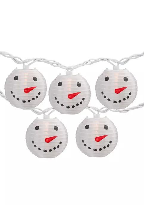 商品Northlight|10-Count White Snowman Paper Lantern Christmas Lights 8.5ft White Wire,价格¥865,第1张图片