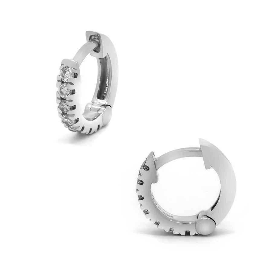 商品Tresorra|18K White Gold Diamond Hoop Earrings,价格¥4790,第2张图片详细描述