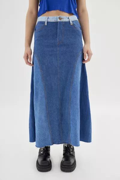 Urban Renewal Remade Denim Ruffle Maxi Skirt商品第2张图片规格展示