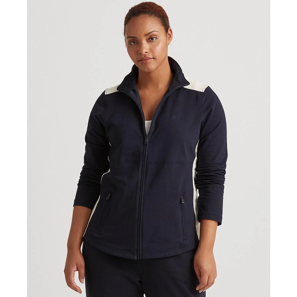 商品Ralph Lauren|Women's Plus-Size Cotton-Blend Zip-Up Track Jacket,价格¥571,第1张图片