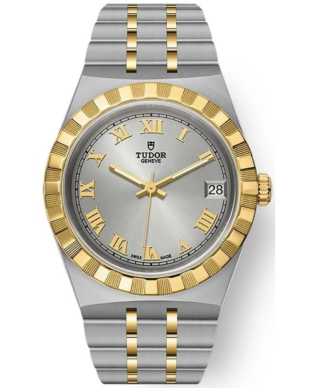 商品Tudor|Tudor Royal Silver Dial Stainless Steel and Yellow Gold Unisex Watch M28403-0001,价格¥27904,第1张图片