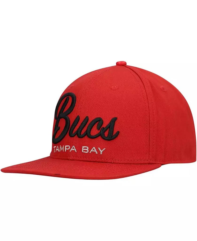 商品Pro Standard|Men's Red Tampa Bay Buccaneers LV Super Bowl Champions Script Wordmark Snapback Hat,价格¥309,第2张图片详细描述