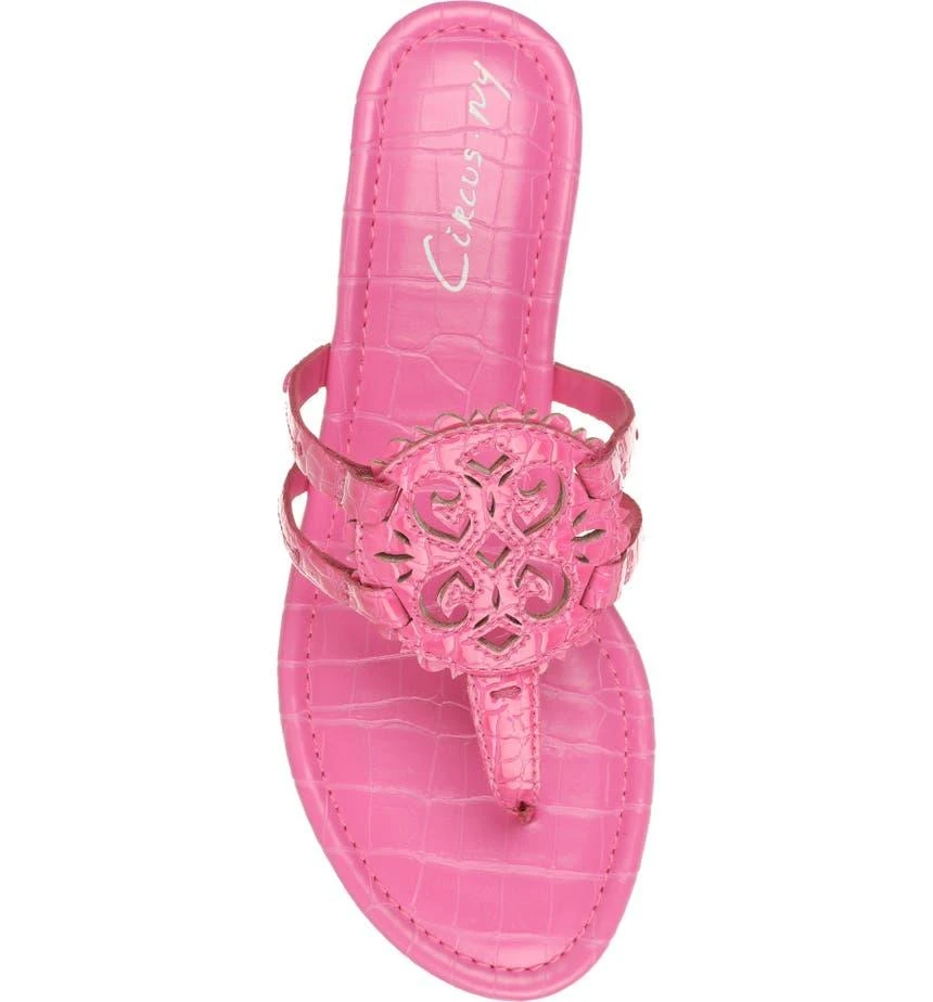 商品Sam Edelman|Clara Croc Embossed Thong Sandal,价格¥187,第3张图片详细描述