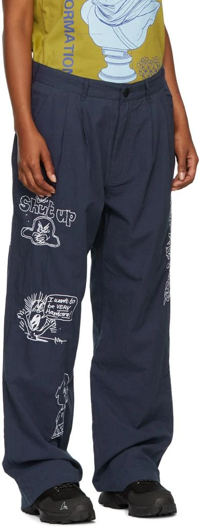 商品Brain Dead|Navy Cotton Trousers,价格¥694,第2张图片详细描述