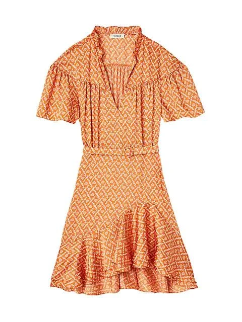 商品Sandro|Suzen Ruffled Heart Mini Dress,价格¥1376,第1张图片