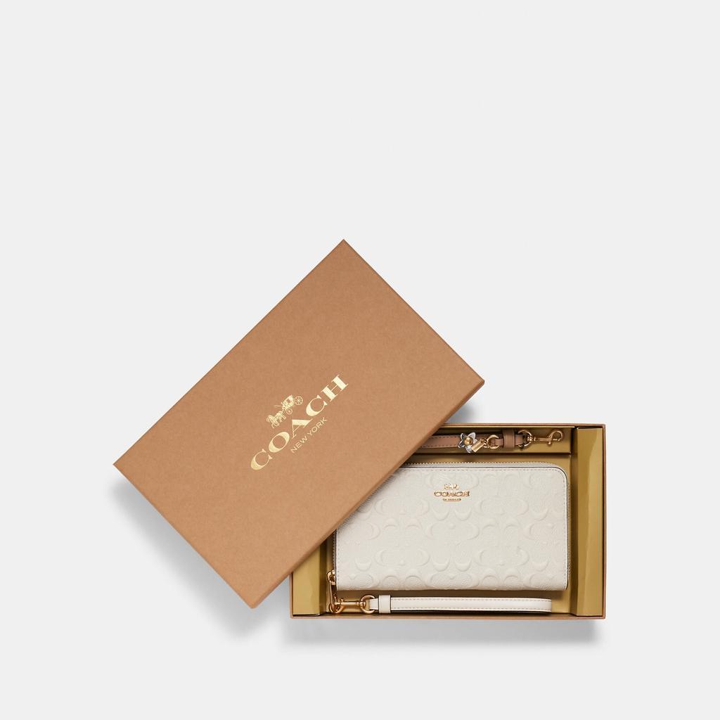 商品Coach|Coach Outlet Boxed Long Zip Around Wallet In Signature Leather,价格¥902,第1张图片
