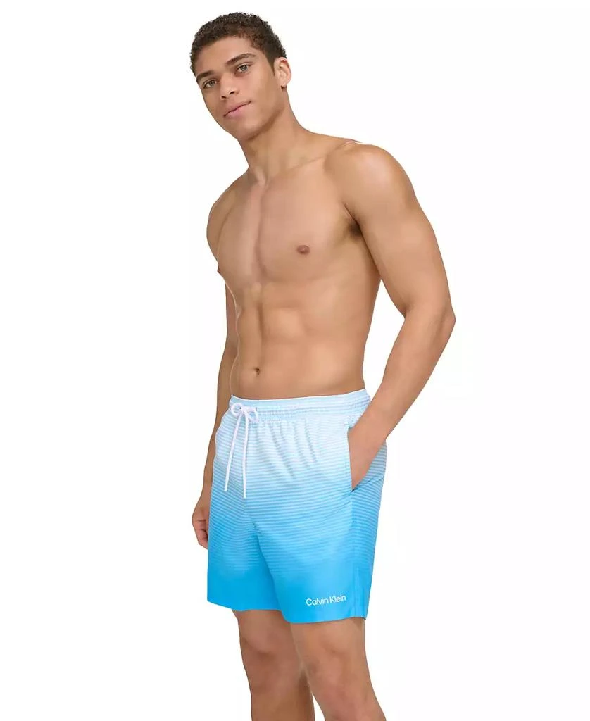 商品Calvin Klein|Men's Gradient Striped 7" Volley Swim Trunks,价格¥111,第1张图片