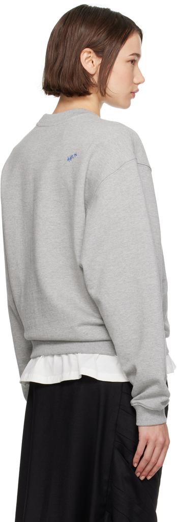 ADER error Gray Graphic Crewneck Sweatshirt - Hoodies