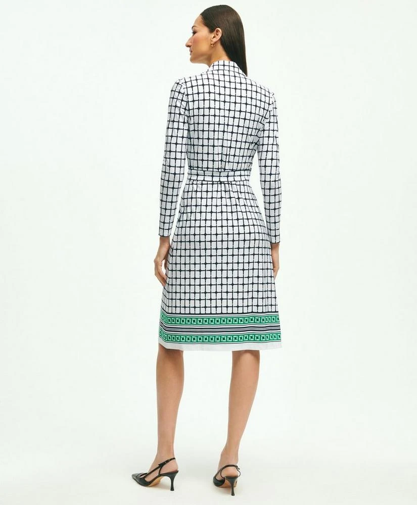 商品Brooks Brothers|Trellis Print Wrap Dress,价格¥846,第2张图片详细描述
