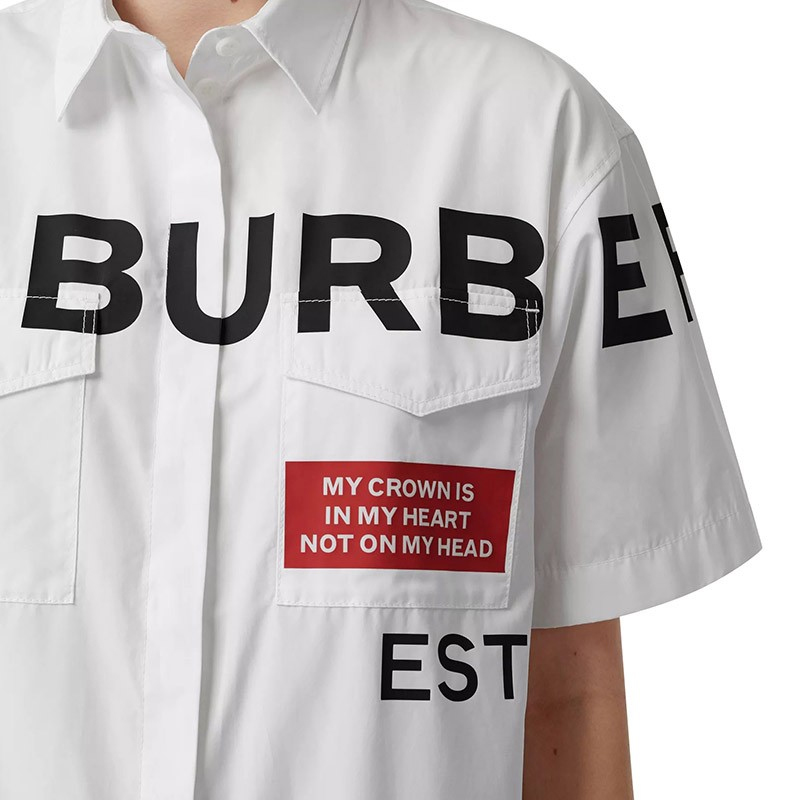 Burberry 博柏利 白色棉女士短袖T恤 8014220商品第3张图片规格展示