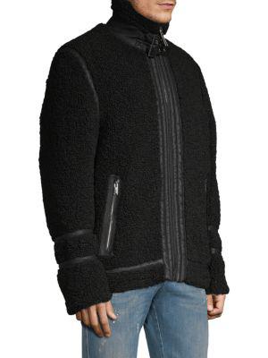 Full-Zip Faux Shearling Jacket商品第2张图片规格展示