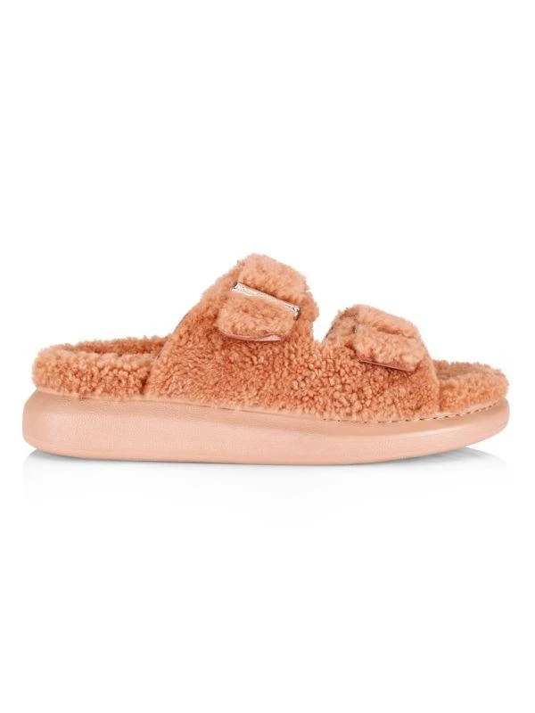 商品Alexander McQueen|Shearling Slide Sandals,价格¥917,第1张图片