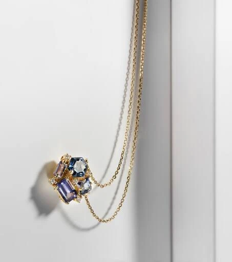 商品Suzanne Kalan|Amalfi Collection Blossom 14kt yellow gold necklace with diamonds,价格¥15359,第5张图片详细描述