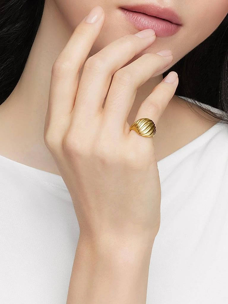 Sculpted Cable Pinky Ring in 18K Yellow Gold, 13MM 商品