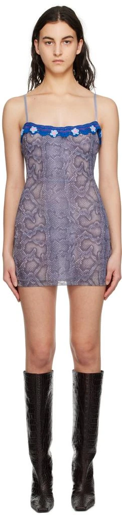 商品Danielle Guizio|Blue Printed Minidress,价格¥752,第1张图片
