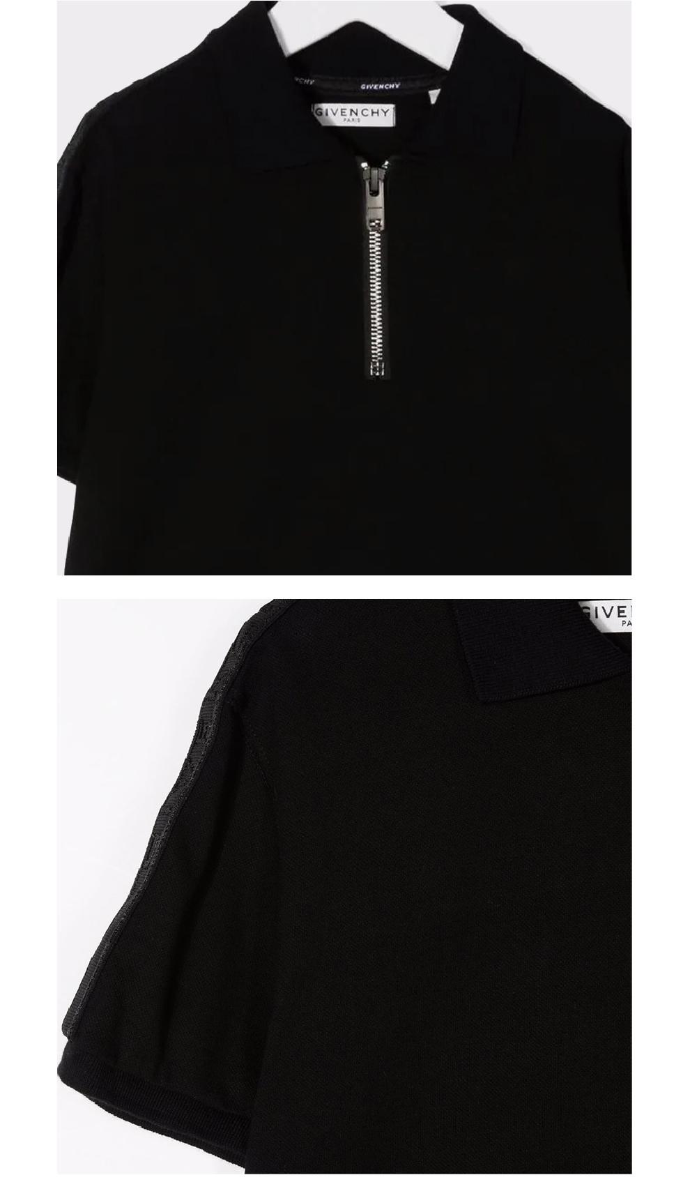 商品Givenchy|大童款 黑色珠地布缝线 Polo 衫【香港仓极速发货】,价格¥1620,第6张图片详细描述