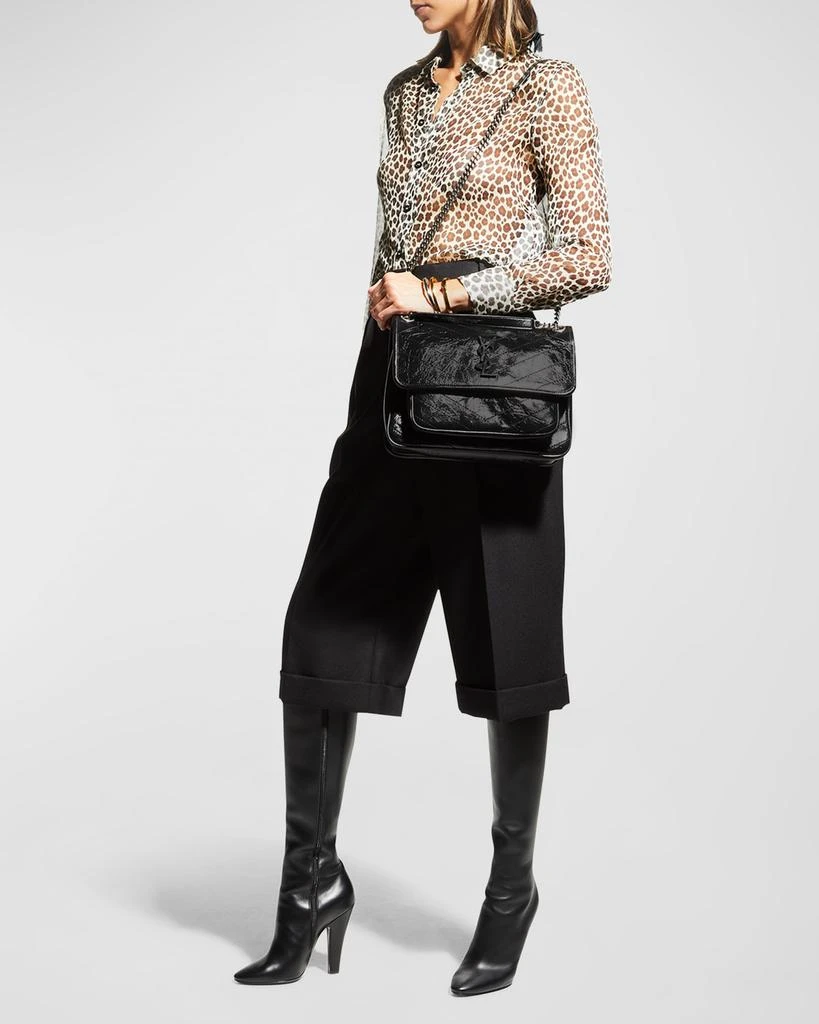 商品Yves Saint Laurent|Niki Medium YSL Crinkled Calf Flap Shoulder Bag,价格¥23635,第5张图片详细描述