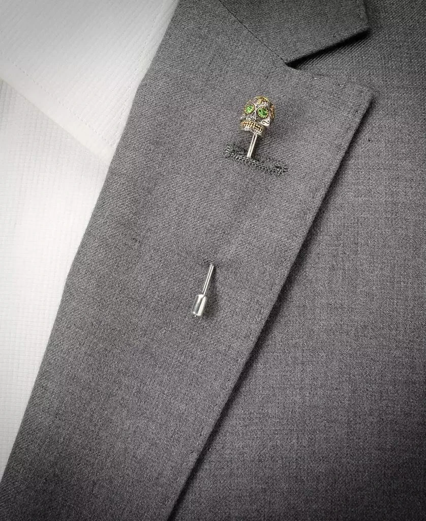 商品Ox and Bull Trading Co.|Men's Sterling Silver Skull Stick Pin,价格¥733,第2张图片详细描述