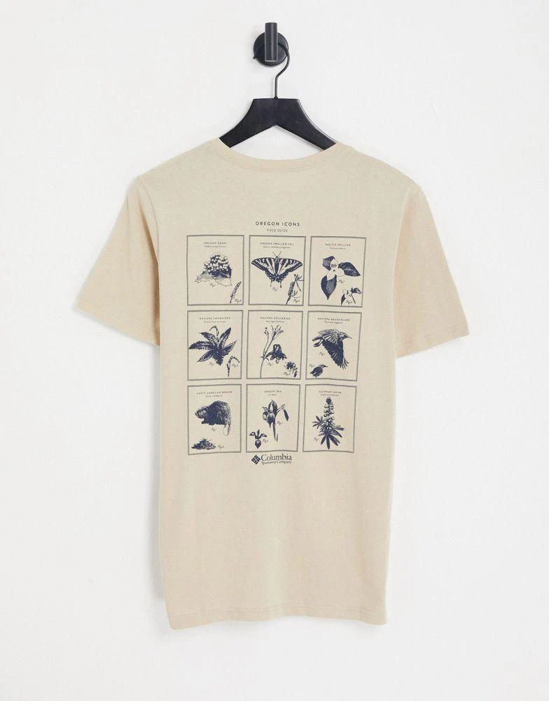 商品Columbia|Columbia Rapid Ridge II back print t-shirt in beige Exclusive at ASOS,价格¥174,第1张图片