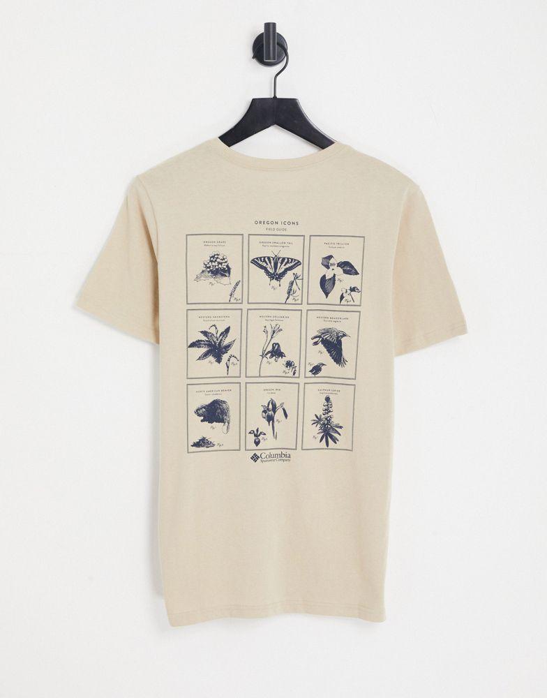 商品Columbia|Columbia Rapid Ridge II back print t-shirt in beige Exclusive at ASOS,价格¥170,第1张图片