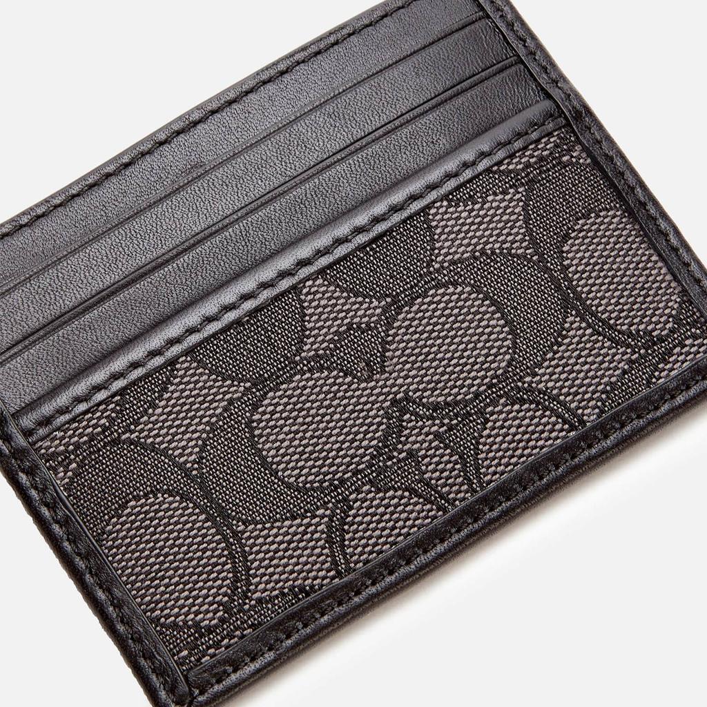 Coach Men's Signature Jacquard Card Case - Smoke/Black商品第3张图片规格展示