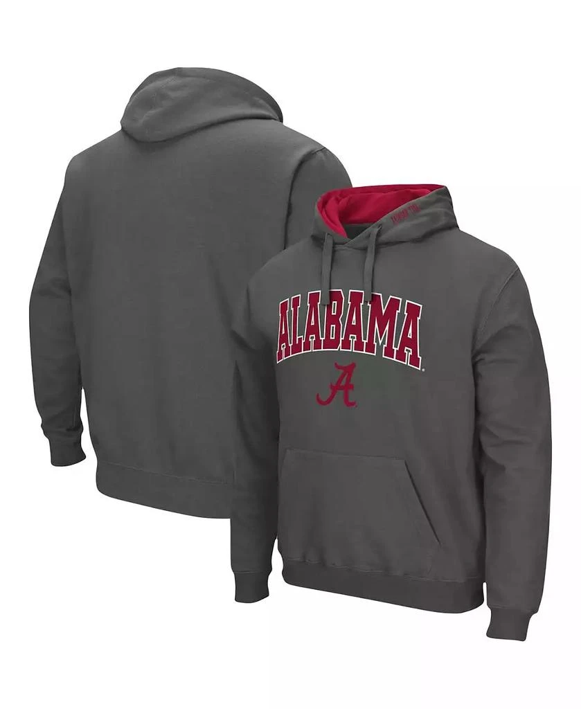 商品Colosseum|Men's Charcoal Alabama Crimson Tide Arch and Logo 3.0 Pullover Hoodie,价格¥278,第1张图片