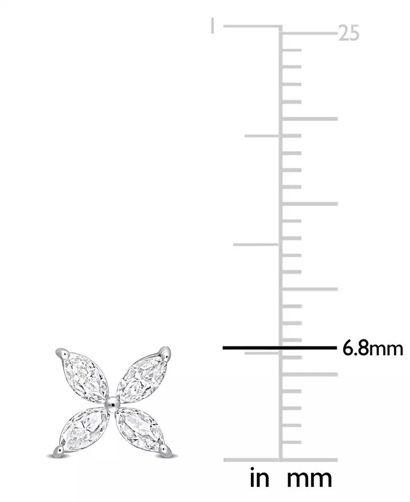 商品Macy's|Lab-Grown Moissanite Flower Stud Earrings (3/4 ct. t.w.) in 10k White Gold,价格¥2050,第4张图片详细描述