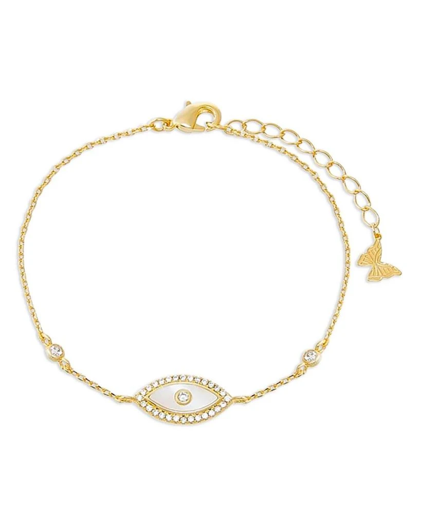 商品By Adina Eden|Mother of Pearl & Pavé Evil Eye Link Bracelet,价格¥425,第1张图片