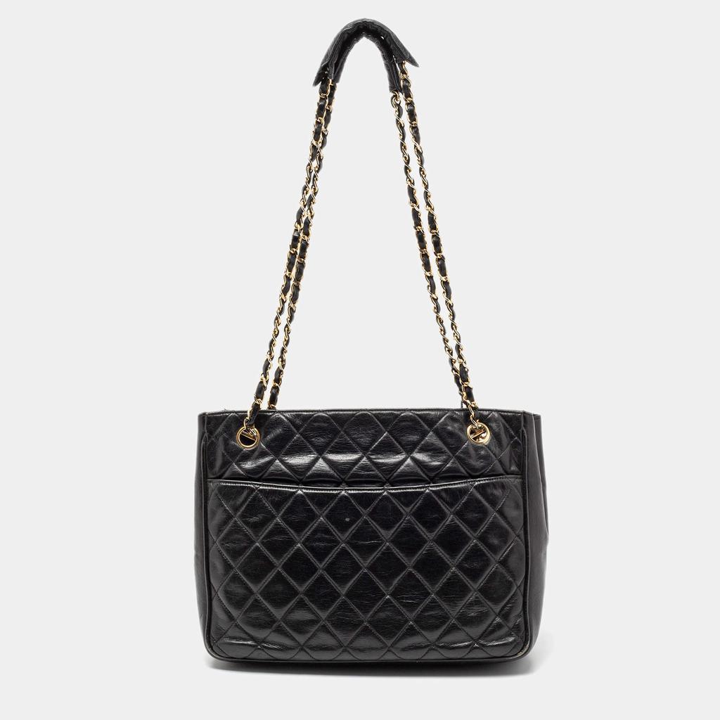 Chanel Black Quilted Leather Vintage Tote商品第1张图片规格展示